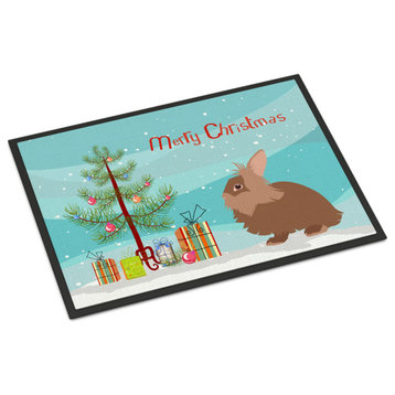 Caroline's TreasuresLionhead Rabbit Christmas Doormat 18x27 Multicolor