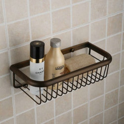 Antique Brass Finish Single Layer Wall-mounted Soap Basket TAB1013 - Bathroom Accessories