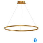 Maxim Lighting - ET2 Lighting Groove 1 Light 39.5" Pendant, Gold - Rings formed from U-shaped aluminum channel are finished in your choice of Black or Gold. These fixtures are Bluetooth enabled which allows you to tune the color temperature to match your mood or room decor.