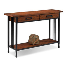 Leick Ironcraft Console Table in Burnished Oak