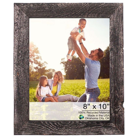 HomeRoots 12"x13" Rustic Smoky Black Picture Frame