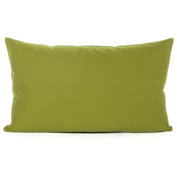 Solid Olive Green Accent, Throw Pillow Cover, 12"x20"
