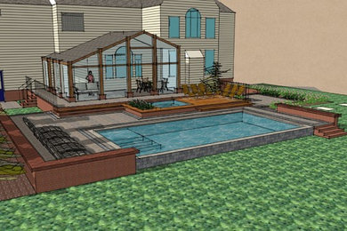 Contemperary Pool Design in Glen Allen, VA. - In Progress