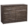Bowery Hill 8-Drawer Mid-Century Engineered Wood Dresser in Brown Washed Oak