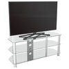 AVF Steel Glass TV Stand with Cable Management for up to 55" TVs in Clear/Chrome