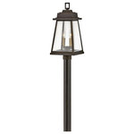 Hinkley Lighting - Bainbridge 2 Light Post Light or Accessories, Oil Rubbed Bronze - Bainbridge seamlessly blends sophisticated traditional details with crisp modern elements. The sleek architectural lines amplify a robust, durable Oil Rubbed Bronze finish, which is complemented by an accent finish of Heritage Brass for a refined, polished presence. The generously scaled four sided beveled glass panels allow maximum illumination and enhance this versatile yet timeless look.