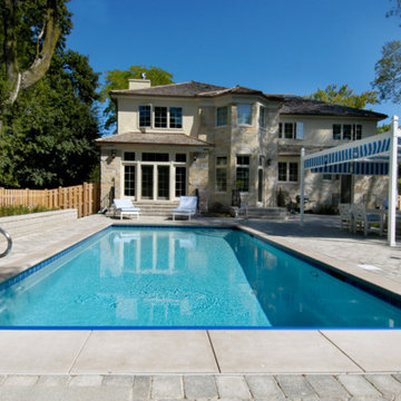 Glencoe, IL Compact Inground Swimming Pool with Automatic Cover