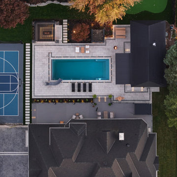 Backyard Pool, Sport Court, Putting Green, Cabana and Deck Project
