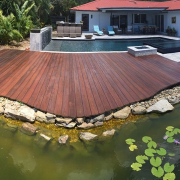 Brazilian Walnut seamless deck , IPE clip system - AFTER STAIN