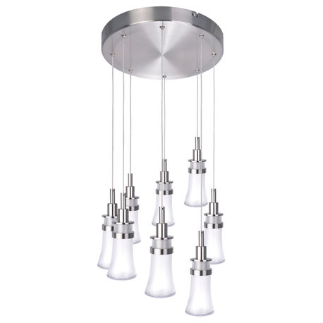 Destiny 8 LightLED Chandelier, Polished Nickel