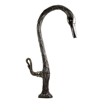 Feathered Swan Bar Faucet, Antique Bronze