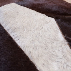 Modern Cowhide Patchwork Area Rug, Handmade, Hair-on-Hide, 5'10"x3'7" - Area Rugs