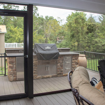 Outdoor Room Deck with Grilling and Beverage Center