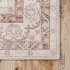 nuLOOM Faded Rosette Washable Traditional Vintage Area Rug, Peach, 4'x6'