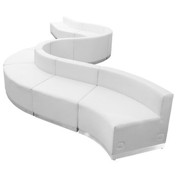 Hercules Alon Series White Leather Reception Configuration, 10 Pieces