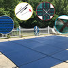 Water Warden Blue Mesh Safety Pool Cover, Left Side Step, 18' X 36'