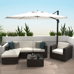 6 Piece Patio Furniture Set Wicker Outdoor Sectional Sofa Couch6 Piece Patio Fur - Outdoor Sofas