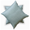 Art Silk Plain, Solid Set of 2, 16"x16" Throw Pillow Cover - Dusky Blue
