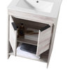 Phoenix Bath Vanity With Ceramic Sink Full assembly Required, Rustic White, 24"