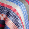 Retro Stripe Cotton 3PC Vermicelli-Quilted Patchwork Quilt Set (Full/Queen)