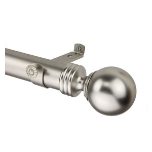 Rod Desyne Sphere 1 5 Non Telescoping Curtain Rod Satin Nickel