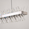 40" Dimmable Chrome LED Chandelier With Clear Crystals