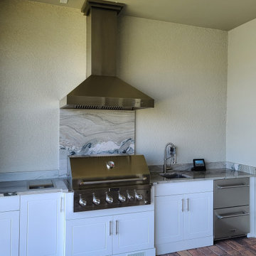 Outdoor Kitchens featuring a ZLINE Stainless Steel and Copper Outdoor Range Hood