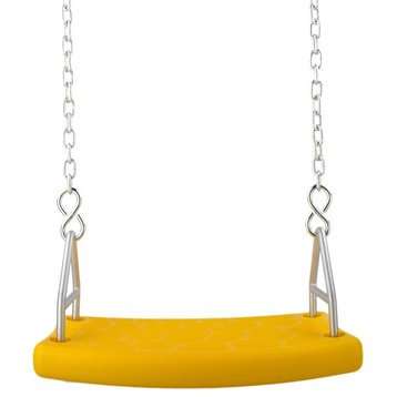 Flat Swing Seat, Uncoated Chains and Hooks, SSS Logo Sticker, Yellow