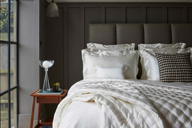 Design ideas for a country guest bedroom in London.