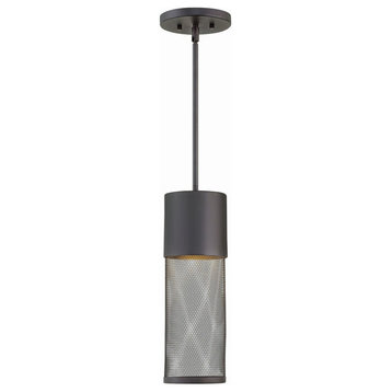 1 Light Medium Outdoor Hanging Lantern in Modern-Industrial Style - 5.25 Inches