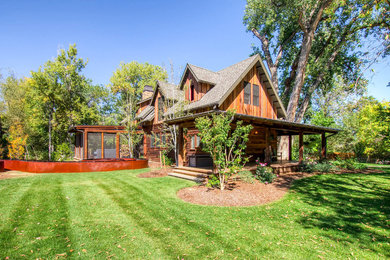 Inspiration for a farmhouse exterior home remodel in Denver
