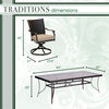 Traditions 9-Piece Dining Set, Glass-Top Table, Tan/Bronze