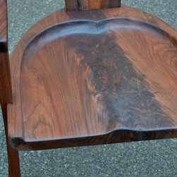 Curvy Backed Walnut Arm Chair - Dining Chairs