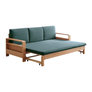 Beech Log Color Armrest Storage Sofa Bed 83.5x31.1-55.7x26.8inch Forest Green