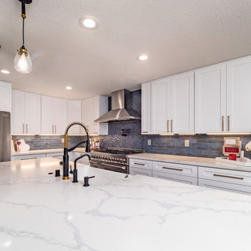 Bold blue backsplash to make an outstanding kitchen in Sacramento, CA