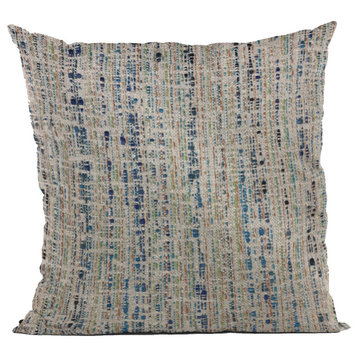 Plutus Blue Mixed Stripe Luxury Throw Pillow, 24"x24"