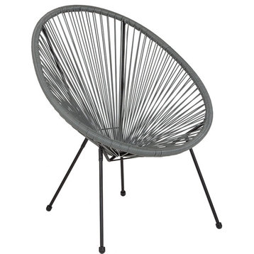 Valencia Oval Comfort Series Take Ten Gray Rattan Lounge Chair