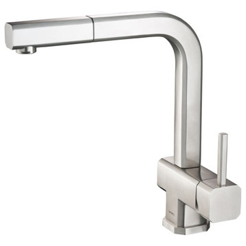 Isenberg Cito Kitchen Faucet With Pull Out, Polished Steel