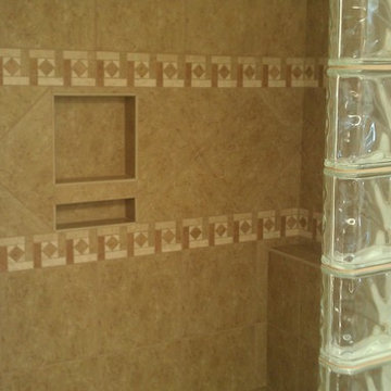 Master Bath with glass block