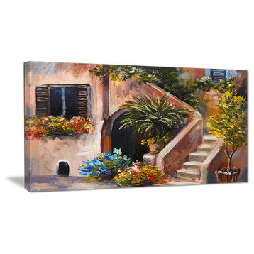 "Summer Terrace" Landscape Canvas Print, 32"x16"