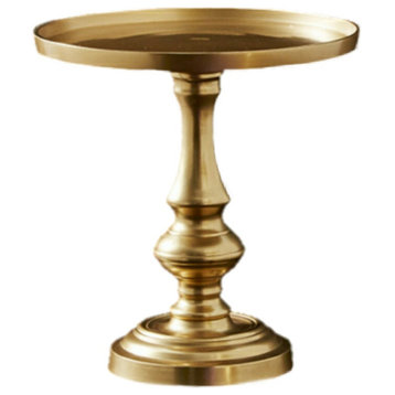Serene Spaces Living Gold Pedestal Stand for Candles, 10.5" Tall