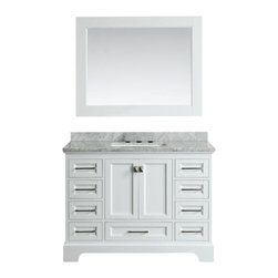Design Element - Omega 48" Single Sink Vanity Set, White - Bathroom Vanities And Sink Consoles