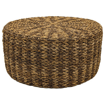 East at Main Langdon Brown Round Abaca Coffee Table