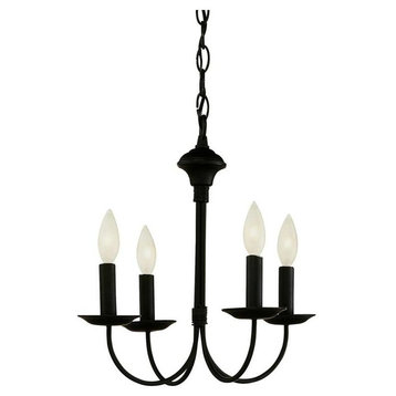 Trans Globe Colonial Candles 4 Light Chandelier in Black