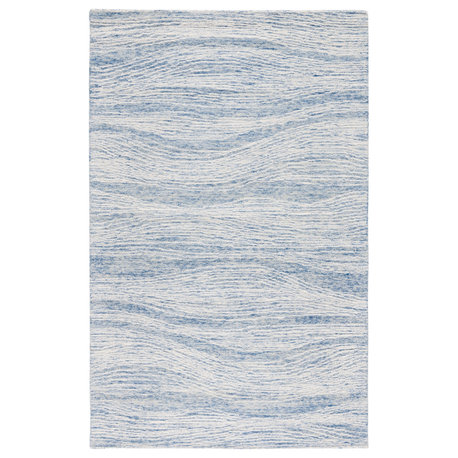 Safavieh Metro Collection MET995 Rug, Blue/Ivory, 5'x8'