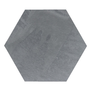 Brazilian Gray ( Montauk Blue ) Hexagon Cleft Slate Tile 13x13