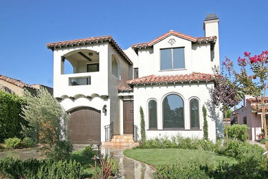 Mediterranean exterior home idea in Los Angeles
