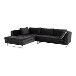 Nuevo - Shadow Grey / Left Hand / Silver - Sectional Sofas