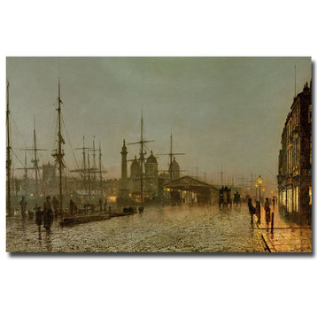 'Hull Docks Night' Canvas Art by John Grimshaw