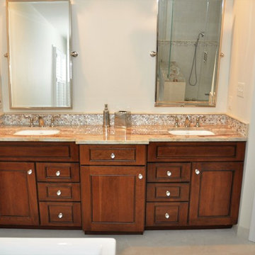 Bathroom Update in Cherry Mahogany with a Chocolate Glaze